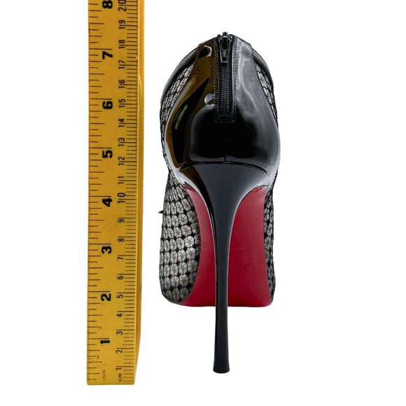 Brand New Christian Louboutin Empiralta 120 Patent Leather Mesh Open Toe Booties - Picture 6 of 12